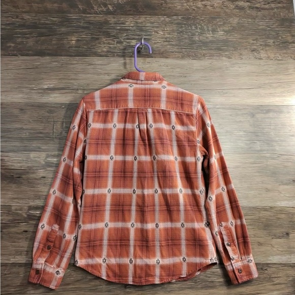 Modern Amusement Plaid Rust Orange Button Down Shirt - Picture 2 of 8